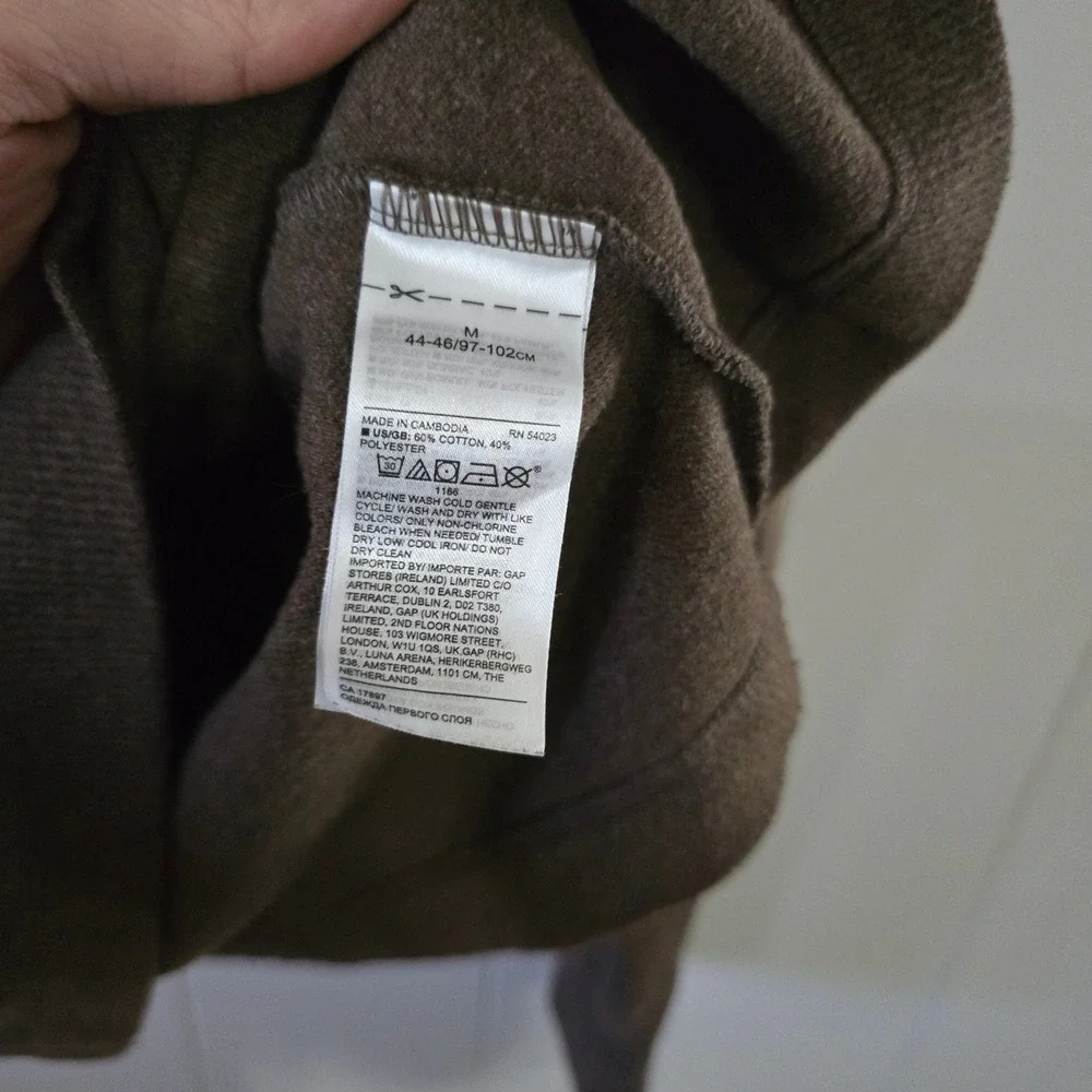 Banana Republic Hoodie Mens M Brown Waffle Knit Thermal Raglan‎ Pullover